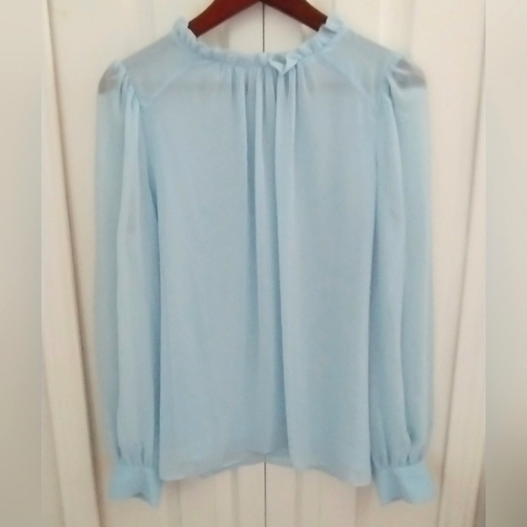 NWT Blue chiffon blouse - Picture 3 of 9